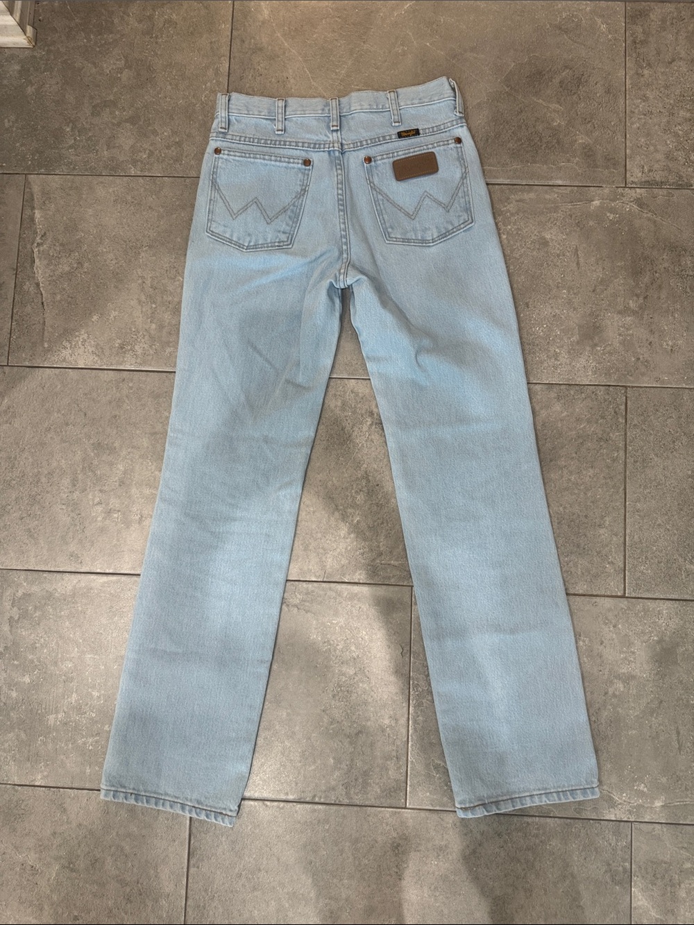 Wrangler Light Blue Denim Jeans with Brown Patch